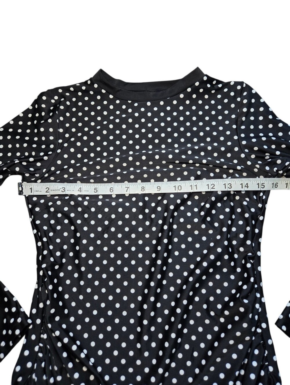 Maternity Polka Dot Long Sleeve Rash Guard - Black/White - Picture 6 of 7